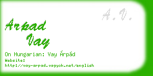 arpad vay business card